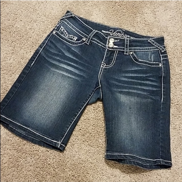 Vanity Pants - Vanity Premium Bling Bermuda Jean Denim Shorts 26
